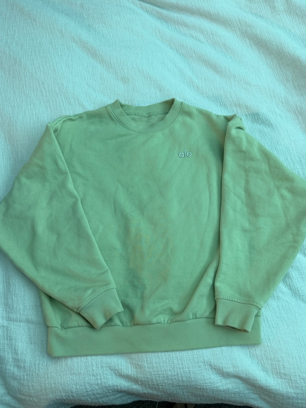 ALO Yoga Accolade Crewneck Sweatshirt Matcha Green Size Small